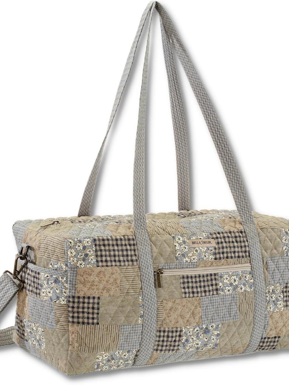 Duffle, Quilted Travel Bag, Khaki Patchwork